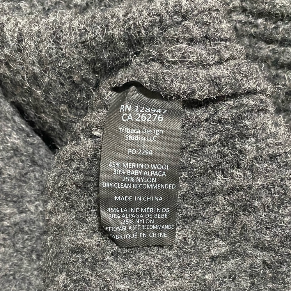 Nili Lotan OVERSIZE Douglass Women’s Sweater Charcoal Gray PTP 22’ XS NWOT - Picture 8 of 8